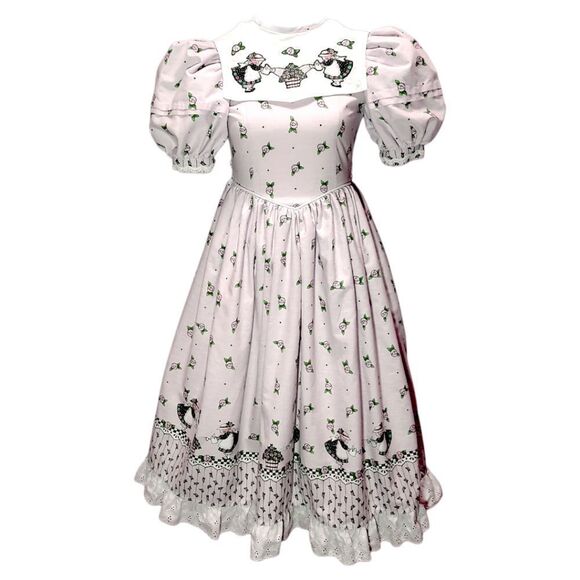 Vintage •RARE• Daisy Kingdom Handmade Mary Engelbreit Pink Girls Dress Rose Buds - Picture 1 of 15